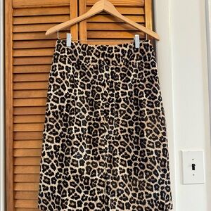 Never worn Theory leopard calf fur skirt size 6